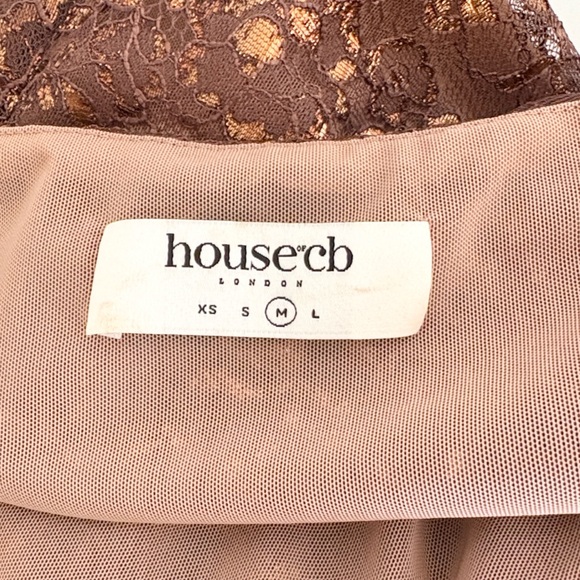 House of CB LUCIANNA Espresso Lace Maxi Dress , sz : medium - Picture 14 of 16